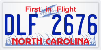 NC license plate DLF2676