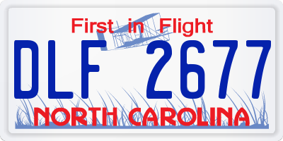 NC license plate DLF2677