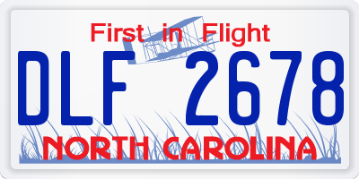 NC license plate DLF2678