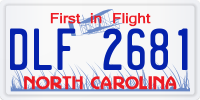 NC license plate DLF2681