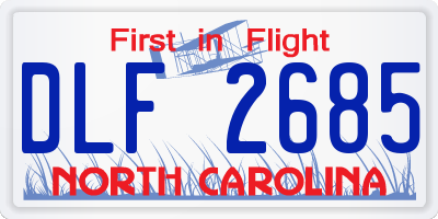 NC license plate DLF2685