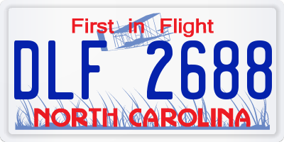 NC license plate DLF2688