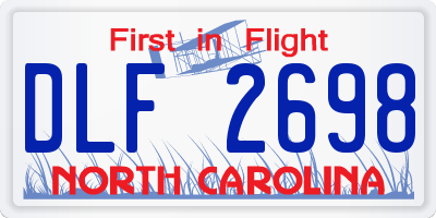 NC license plate DLF2698