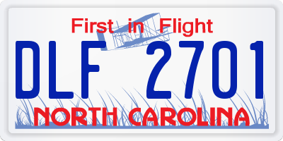 NC license plate DLF2701