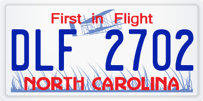 NC license plate DLF2702