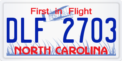 NC license plate DLF2703
