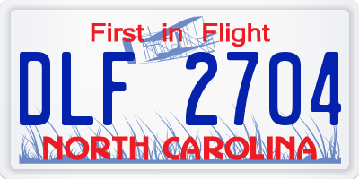 NC license plate DLF2704