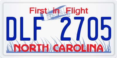 NC license plate DLF2705