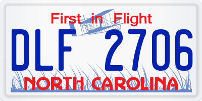 NC license plate DLF2706