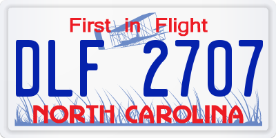 NC license plate DLF2707