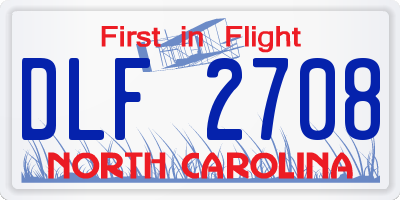 NC license plate DLF2708