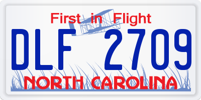 NC license plate DLF2709