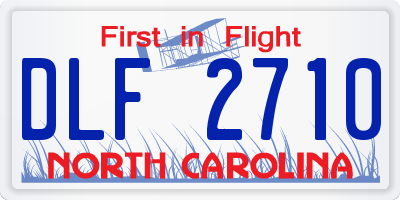 NC license plate DLF2710