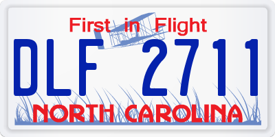 NC license plate DLF2711