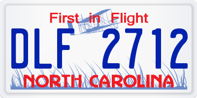 NC license plate DLF2712