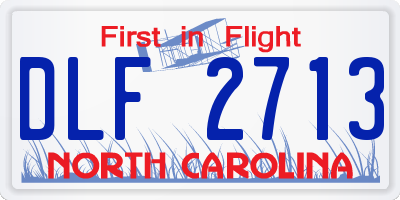 NC license plate DLF2713