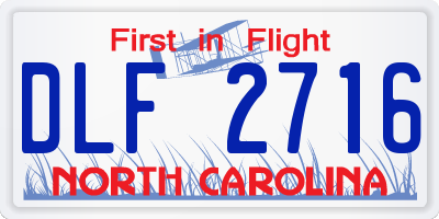 NC license plate DLF2716