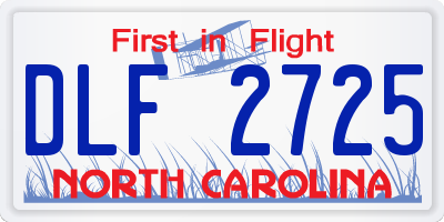 NC license plate DLF2725
