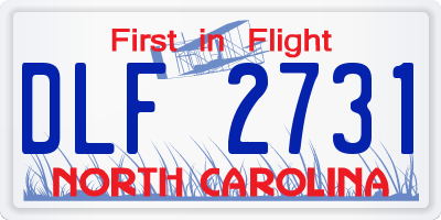 NC license plate DLF2731