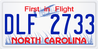 NC license plate DLF2733
