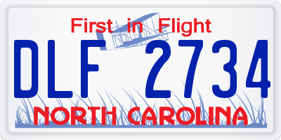 NC license plate DLF2734