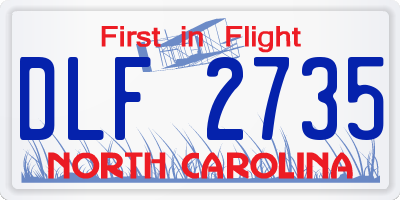 NC license plate DLF2735