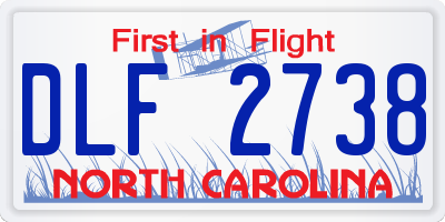 NC license plate DLF2738
