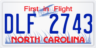 NC license plate DLF2743