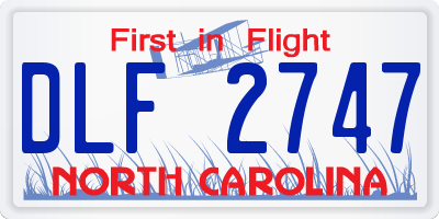 NC license plate DLF2747