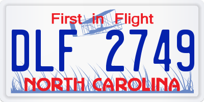 NC license plate DLF2749