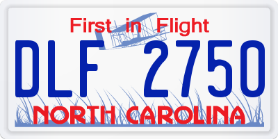 NC license plate DLF2750