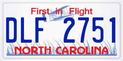NC license plate DLF2751