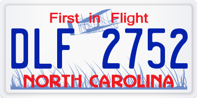 NC license plate DLF2752