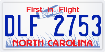NC license plate DLF2753