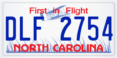 NC license plate DLF2754
