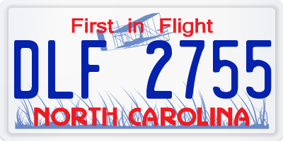 NC license plate DLF2755