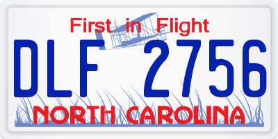 NC license plate DLF2756