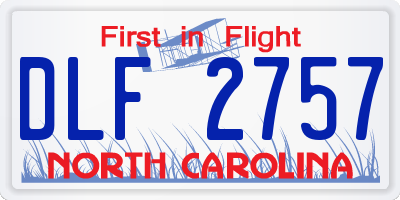 NC license plate DLF2757