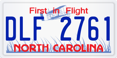 NC license plate DLF2761