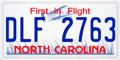 NC license plate DLF2763