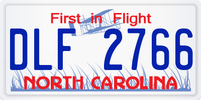 NC license plate DLF2766