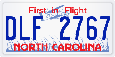 NC license plate DLF2767