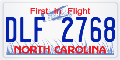 NC license plate DLF2768