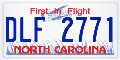 NC license plate DLF2771