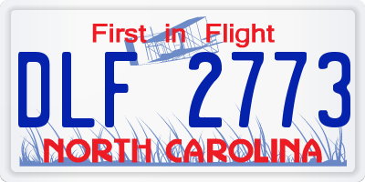 NC license plate DLF2773