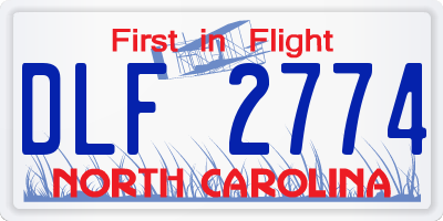 NC license plate DLF2774