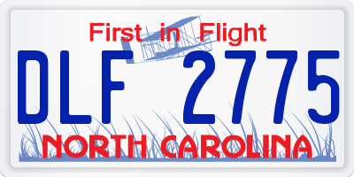 NC license plate DLF2775
