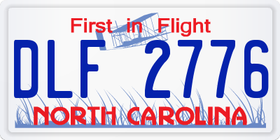 NC license plate DLF2776