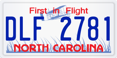 NC license plate DLF2781