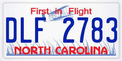 NC license plate DLF2783